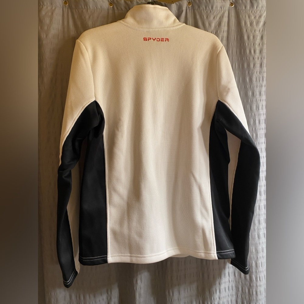 Spyder White and Black Zip-Up Jacket with Red Accents - Picture 2 of 5